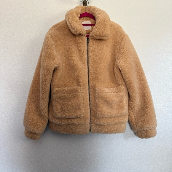 Elodie Faux Shearling Teddy Coat in Cream Nude Small - Picture 2 of 5